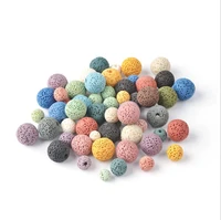 6mm 8mm 10mm 12mm 14mm colorful round lava stone bead for diy essential oil diffuser necklace earrings bracelet making jewelry
