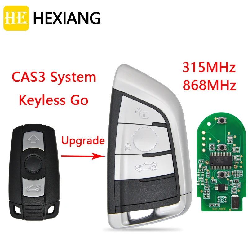 HE Xiang Remote Control Car Key For BMW X5 X6 2006-2011 CAS3 System Keyless Go 315MHz 868MHz ID46 Chip Upgrade Promixity Card | Автомобили