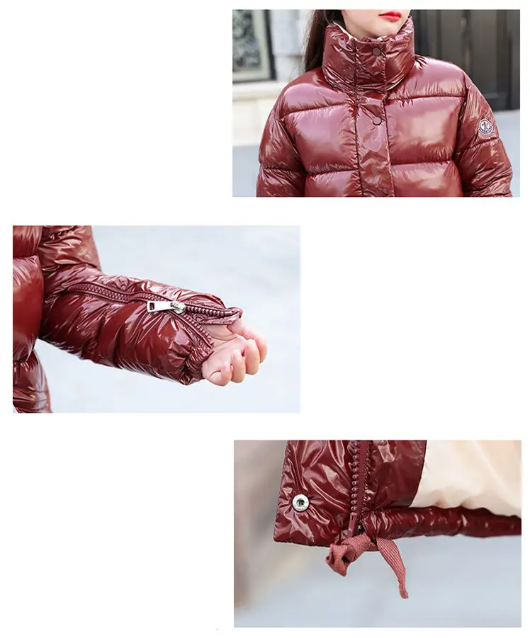 Дропшиппинг 2019 женские пальто Модные металлические однотонные черные красные