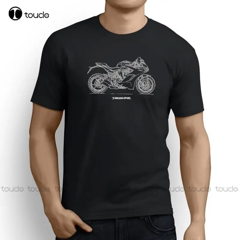 

Mens Brand Designs Slim Fit Crew Neck Italian Classic Motorcycle Fans Super sport 2017 Inspired Motorcycle Cool Tee