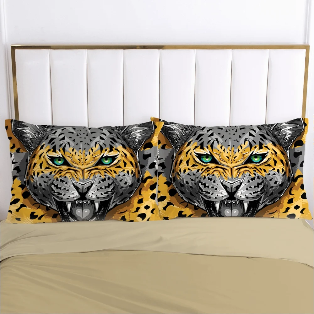 

1 шт. египетские, накидка для подушки, подушки Чехол постельные принадлежности, подушка с эффектом чехол Pillowcovers декоративные настольные лампы для дома 3D 50x75x50x70 с леопардовым принтом