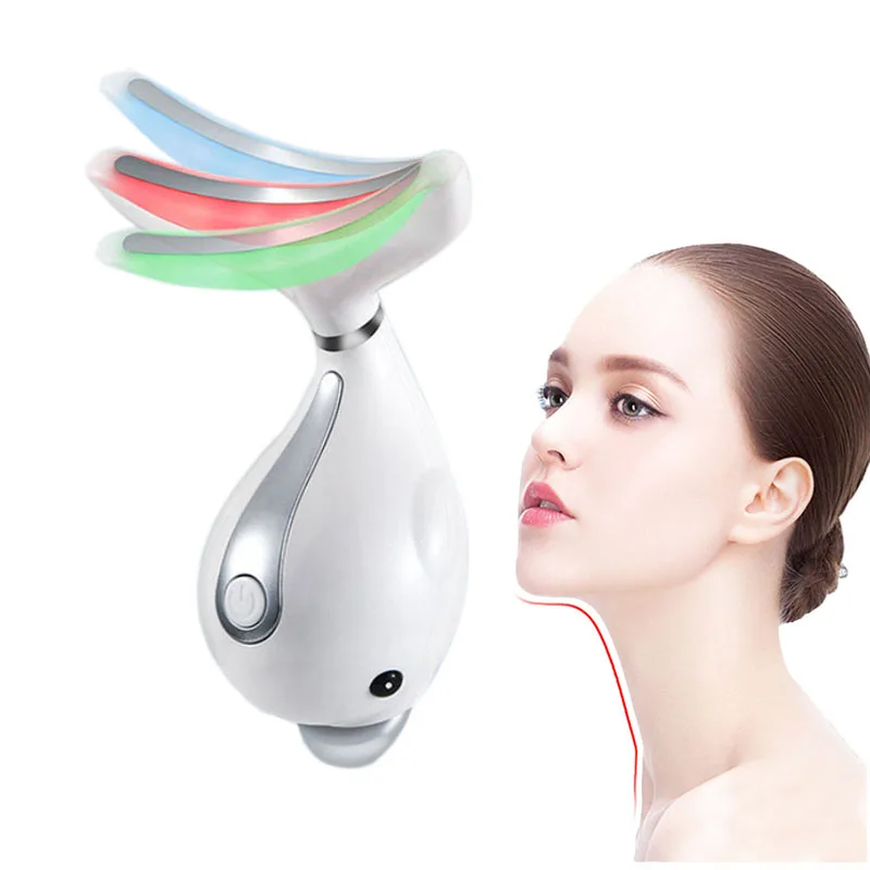

3 Colors LED Photon Therapy Neck Massager Face Lifting Tool Heating Skin Tighten Reduce Double Chin Anti-Wrinkle Remove Device
