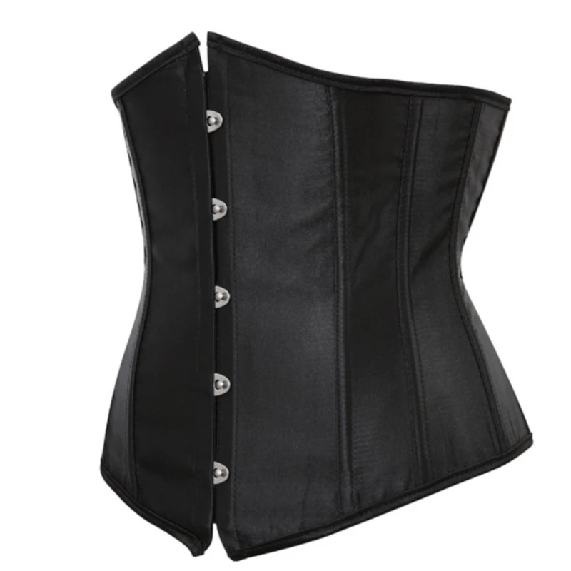 

Women Retro Satin Underbust Corset Waist Cincher Belt Boned Body Shaper Bustier L41B