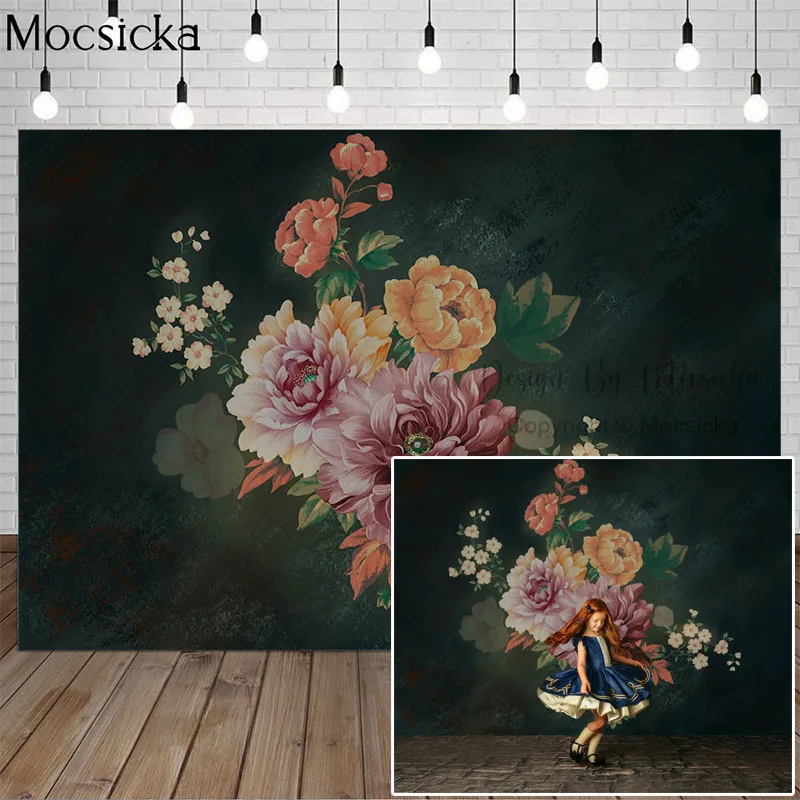 

Фон для портретной фотосъемки новорожденного ребенка Художественный Цветочный День Рождения Декоративные реквизиты цветочный фон для фот...