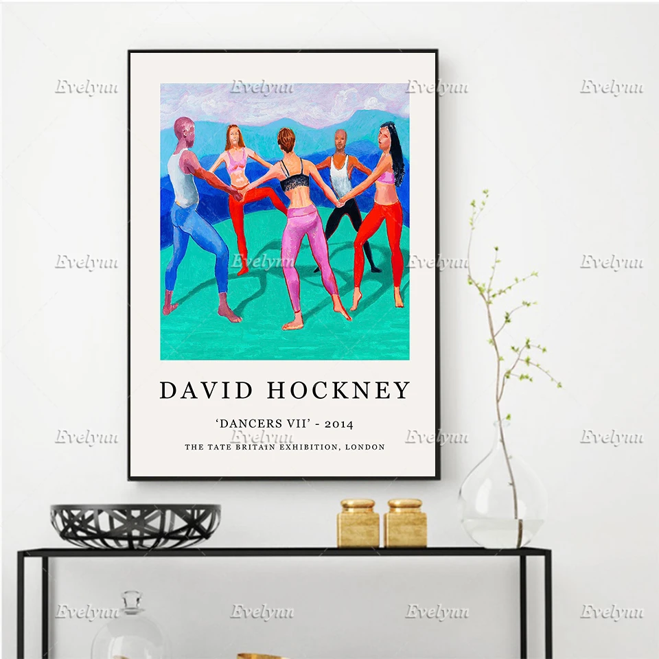 

David Hockney Poster, Dancers VII,Exhibition Pop Minimalism Wall Art Prints Home Decor Canvas Unique Gift Floating Frame