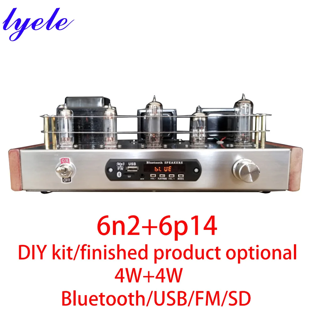

Комплект вакуумного усилителя 6n2 6p14 Dit Hifi класса A усилитель мощности теплый вокальный Bluetooth USB FM MP3 4 Вт * 2 усилитель звука