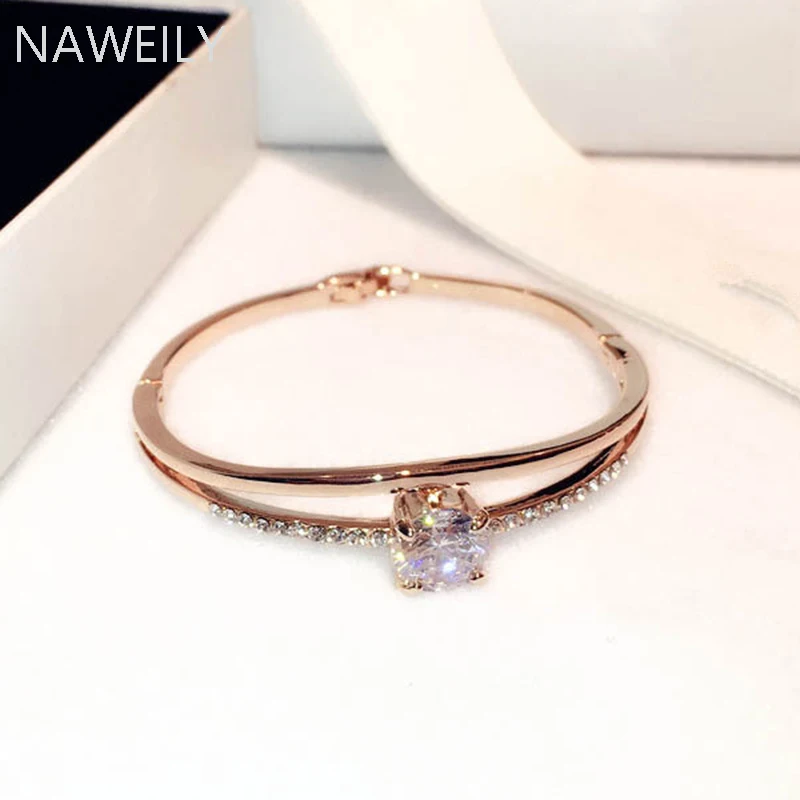 Роскошный Большой кубический циркон золотые браслеты манжеты 2018 знаменитый