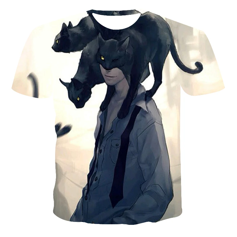 

2021 Anime 3D digital printing new short-sleeved T-shirt hot selling street hip-hop style men and women same style top