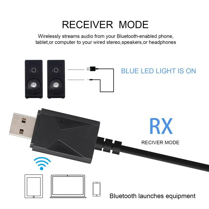 Сильный сигнал Bluetooth 5 0 адаптер аудио передатчик приемник 3 мм AUX Джек