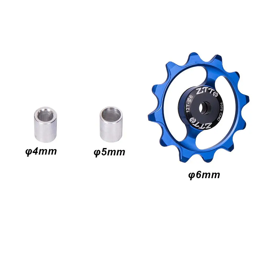 ZTTO 12T Bicycle Rear Derailleur MTB Road Bike Ceramic Bearing Pulley Jockey Wheel Guide 4mm 5mm 6mm Roller Idler Parts | Спорт и