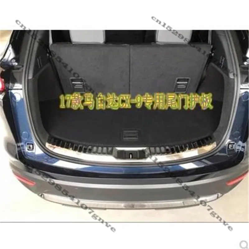 

304 нержавеющая сталь заднего бампера протектор Подоконник Магистральные протектора плиты Накладка для Mazda Новый CX-9 2017 2018 2019 2020 стайлинга ав...