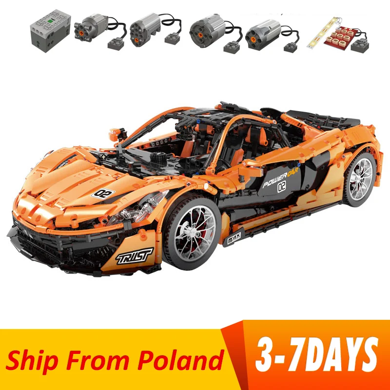 

Mould King High-Tech 1 to 8 ratio P1 hypercar Racing Car Model Building Blocks Bricks compatible 13090 Toys For Boys