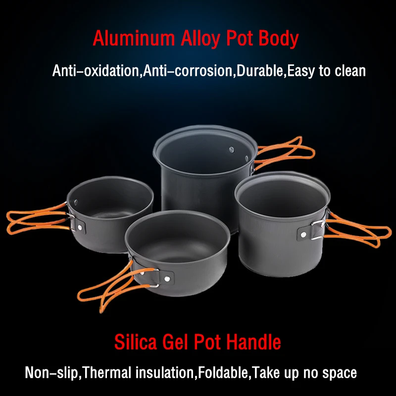 Naturehike Camping Ultralight Backpacking Aluminum Cookware Tableware Portable Kitchen Utensils Cooking Pot Pan Set | Спорт и