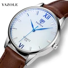 Мужские часы YAZOLE 318 с кожаным ремешком, водонепроницаемые кварцевые часы для мужчин, модные повседневные мужские часы, наручные часы Лидер продаж # Reloj Hombre