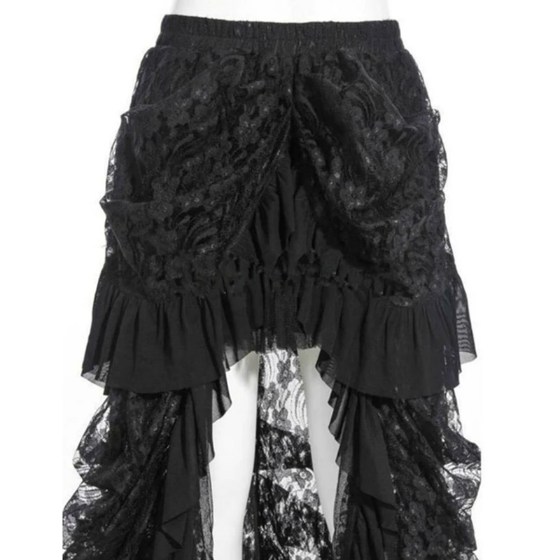 Размера плюс S ~ 5XL Для женщин сексуальная Готическая банкет птицы хвост кружевные