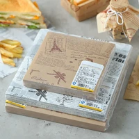 100pc food wrapping paper english pattern sandwich burger fries fried food wrapping paper plate mat waxed paper oiled paper