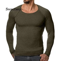 mens sweaters 2020 autumn winter new knitted sweater men long sleeve striped sweaters solid slim fit men pullover