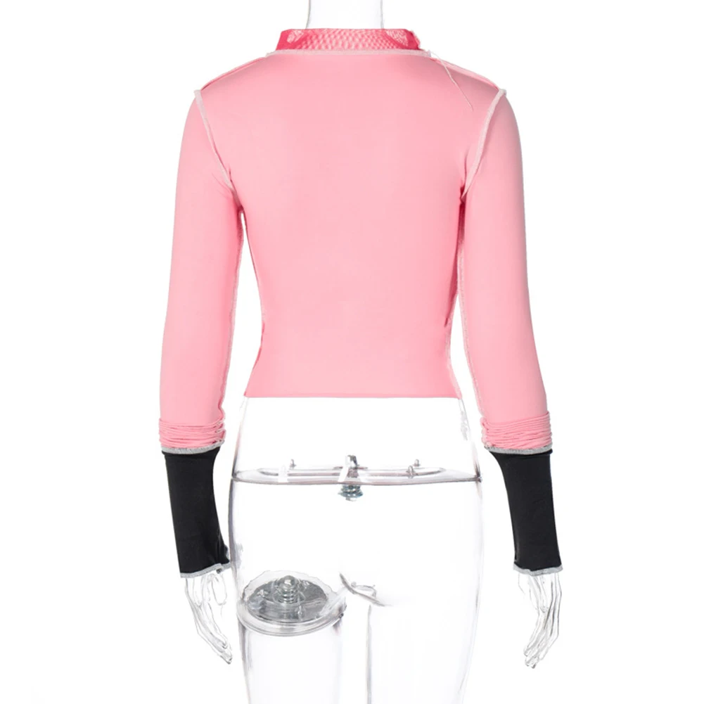 Женская Сексуальная футболка прозрачные сетчатые топы Прозрачная облегающая