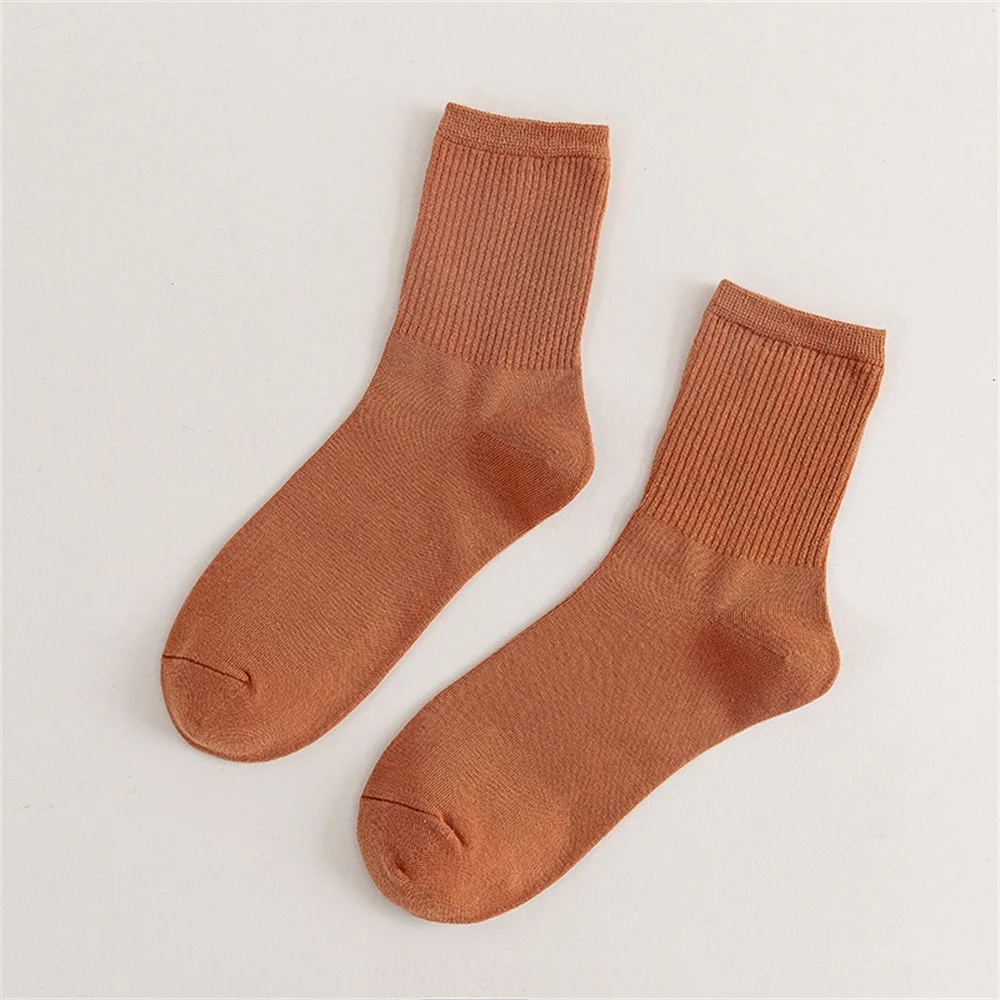 Носки женские хлопковые в стиле Харадзюку уличная одежда для пар однотонные