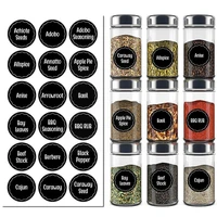 8 sheetsset kitchen spice label stickers waterproof 144pcs black sticker bottles storage home contain bottle tags labels jars