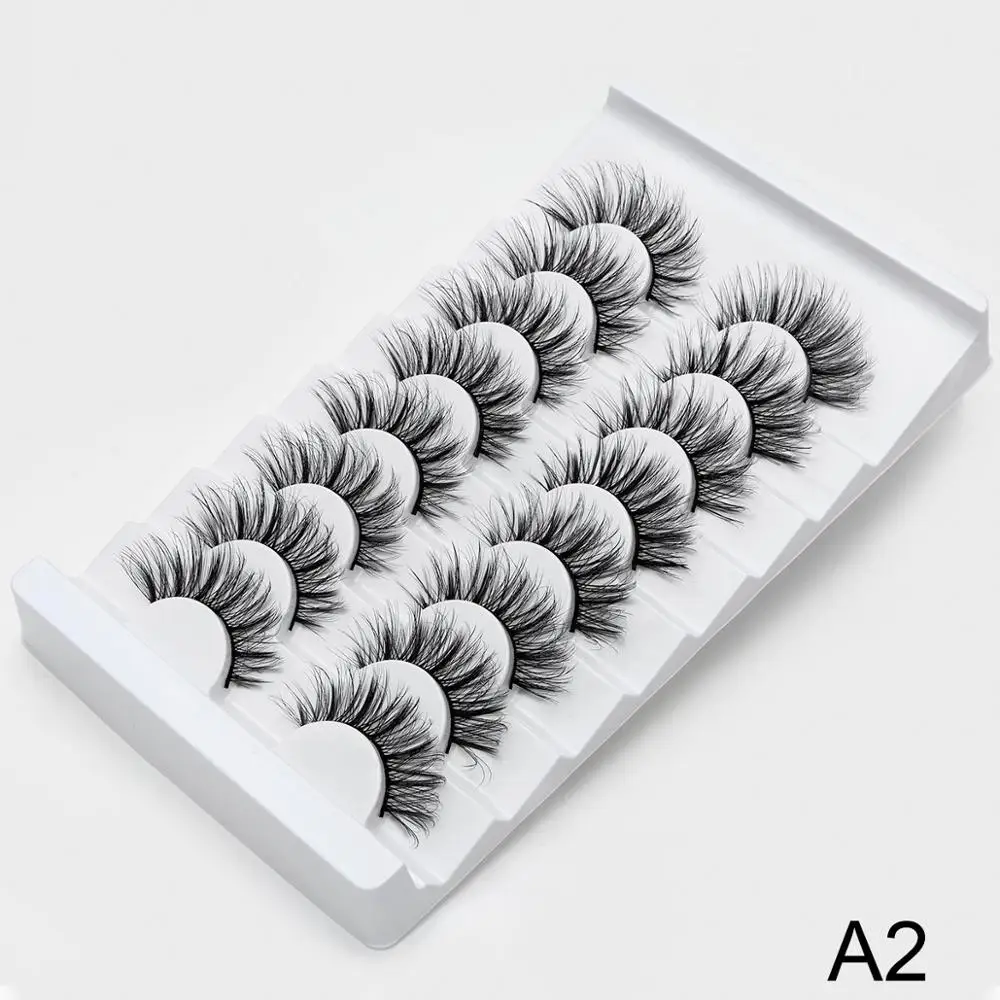SEXYSHEEP 2/8/20 пар 15-20 мм натуральный 3D накладные Искусственные ресницы косметический набор норковые ресницы расширения норковые ресницы «maquiagem» - Цвет: A2