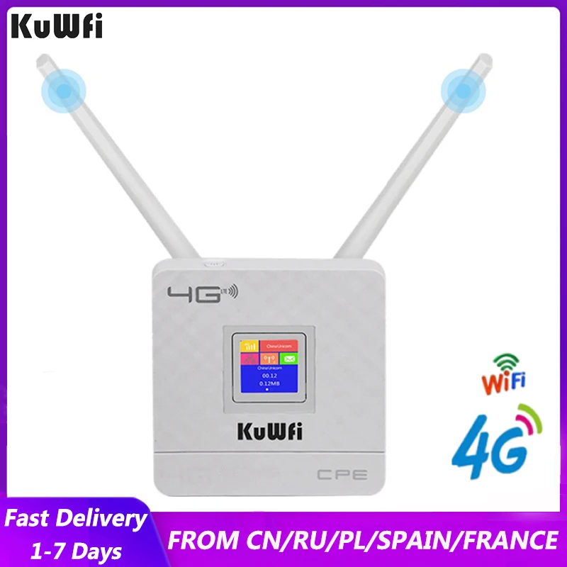 4g wifi роутер KuWFi Wi Fi с разъемом для сим карта карты и портом RJ45 Мбит/с две внешние