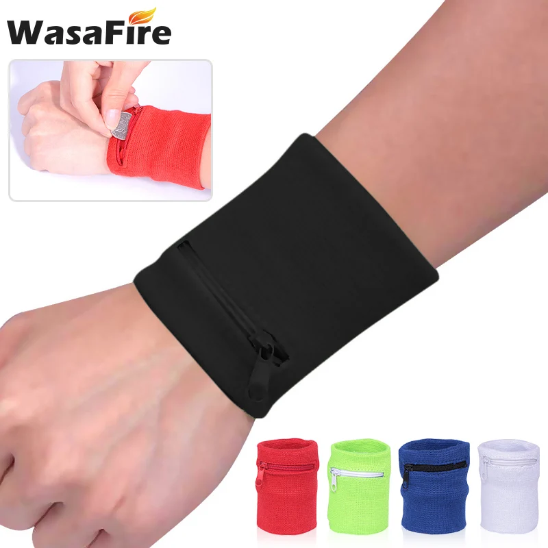 

1 Pair Outdoor Wrist Band Running Fitness Wrist Support Ankle Wrap Sport Strap Wrist Purse Bag with Zipper Safety Wallet