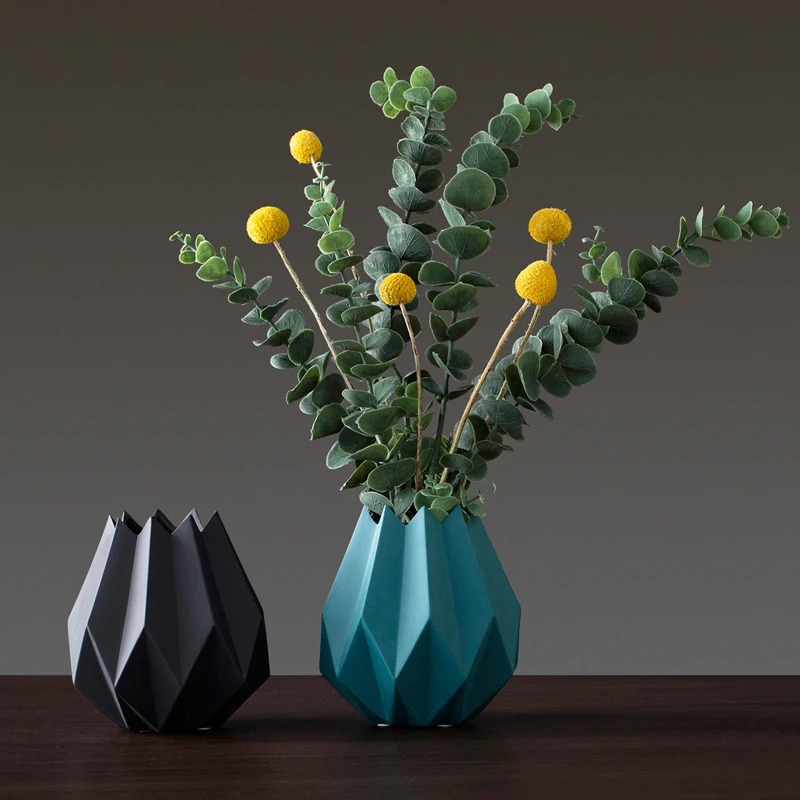 

Ceramic Wine Cabinet Flowers Vase Pot Home Decor Study Dining Table Vase Porcelain Sculpture Office Living Room Small Vases Gift