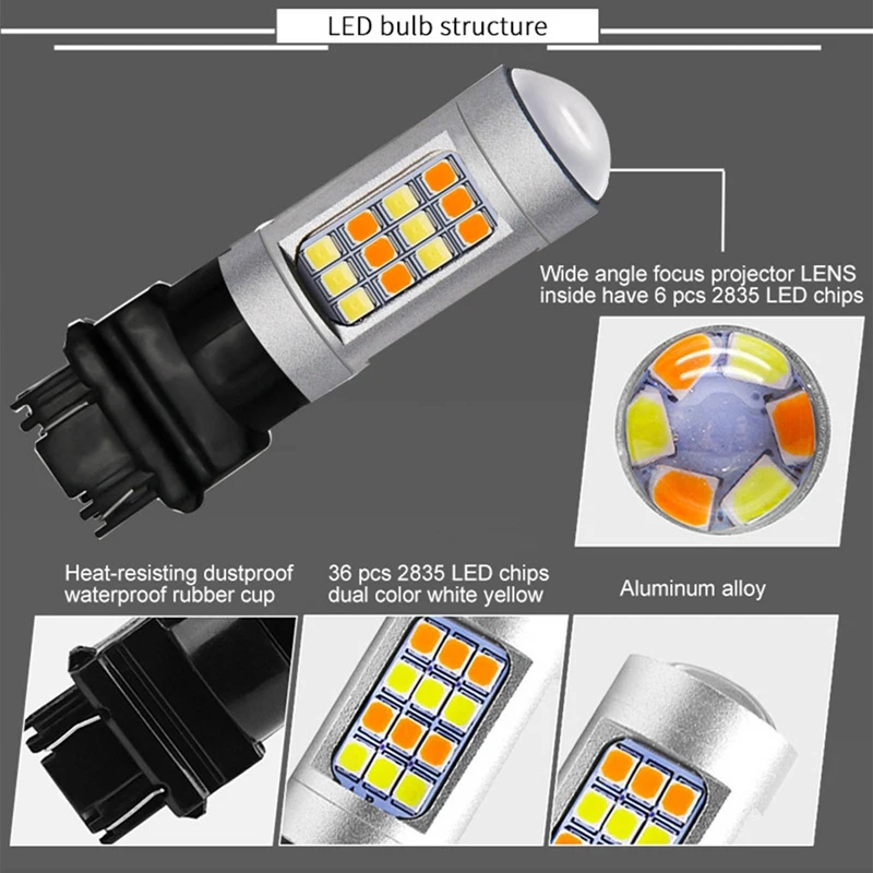 

1pcs 1157 P21/5W BAY15D PY21W 7443 3157 white yellow LED Car Tail Bulbs Brake Lights Reverse Lamps Daytime Running Signal Lights