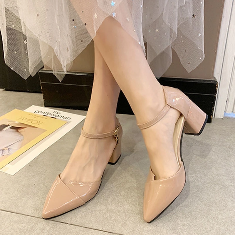 

Women's High Heels Sandals Pointed Thick Classic lady Shoes Free shipping #39;s shoes