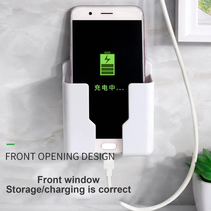 home appliance wall mounted organizer storage box remote control mobile phone plug charging holder for home decor hotel office free global shipping