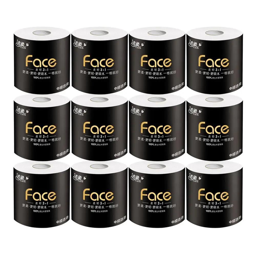 

12 Roll 4 Layer Toilet Tissue Home Bath Toilet Roll toilet paper Soft Toilet Paper Skin-friendly Paper Towels Toilet Paper Bulk