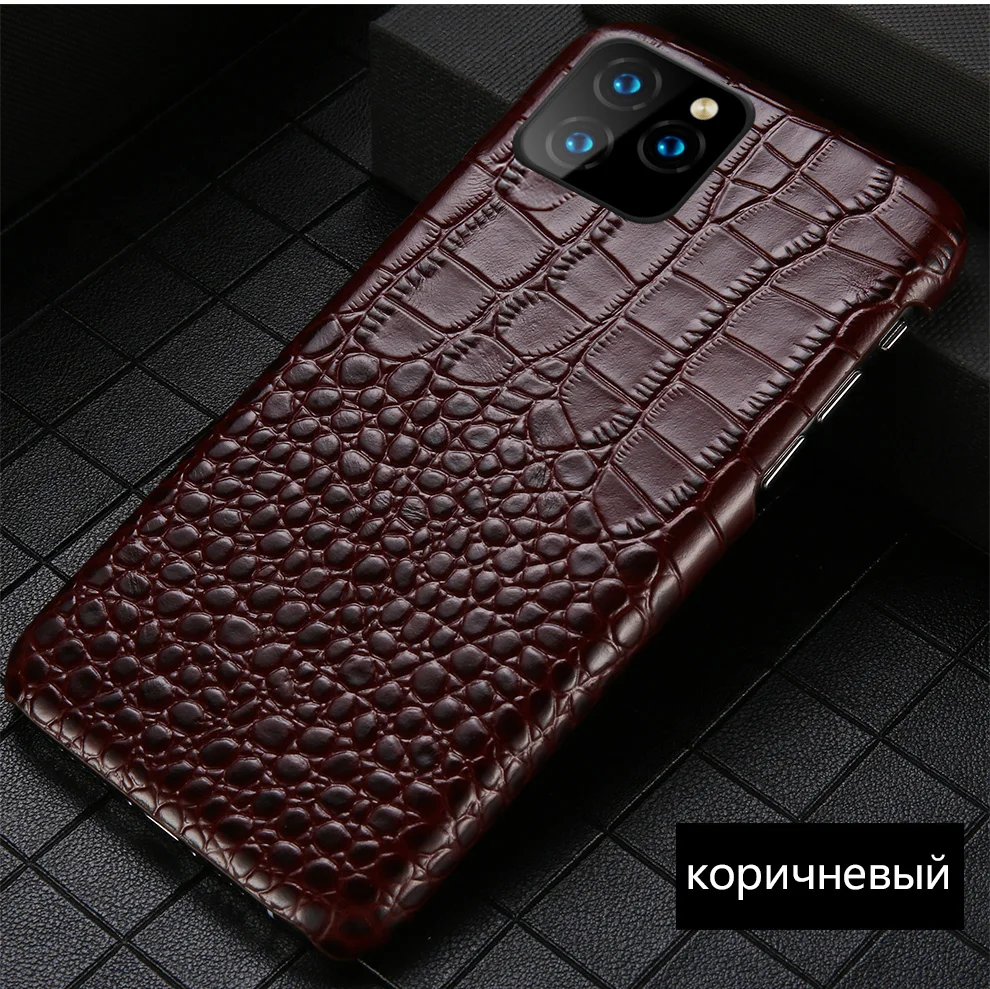 Чехол из натуральной кожи для телефона Apple iPhone 11 11 Pro 11 Pro Max X XS XSMax XR 7 8 plus 5 5S se 6 6S Plus крокодиловая кожа