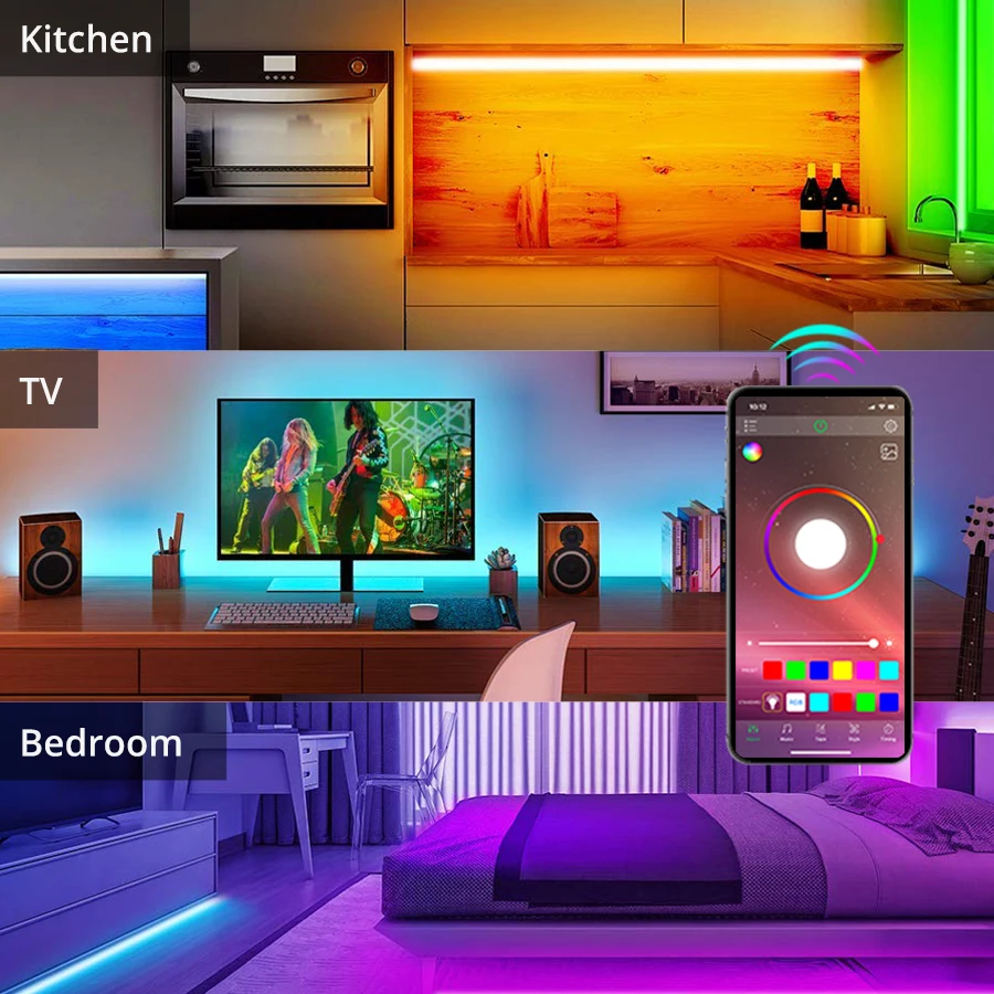 

Bluetooth Led Strip Light RGB 5M LED Light Tape DC12V SMD 5050 Waterproof LED Light 10M 20M Diode Ribbon Flexible with Remote