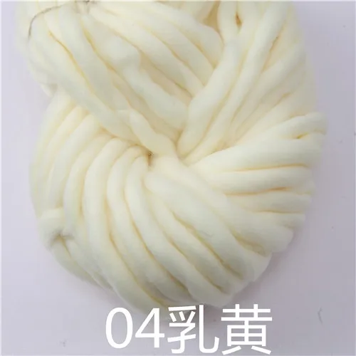 04 milk yellow 250 г 36 м супер толстая натуральная Мериносовая Шерсть Толстые пряжи войлочная шерстяная фитильная пряжа для прядения ручного вязания пряжа зима теплая - Цвет: 04 milk yellow