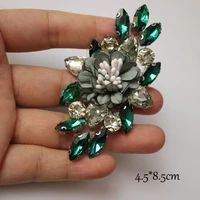 rhinestone flower beaded appliques patches for clothing diy iron on rhinestone patches embroidery parches bordados para ropa