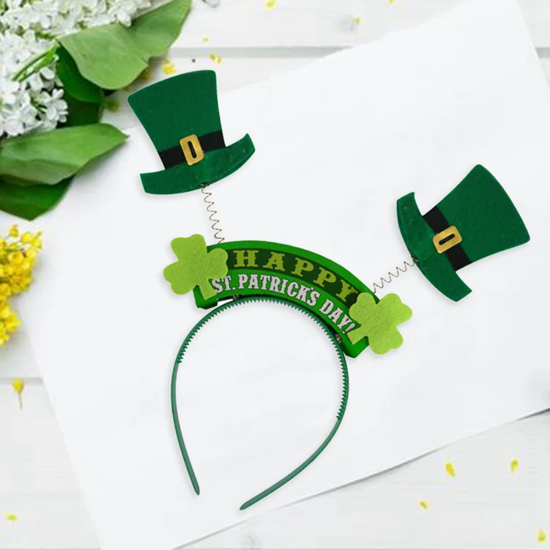 

Green Ireland Top Hat Cap Headband Party Irish Hats Hairband St Patrick's Day Saint Patrick Cosplay Stage Show Christmas