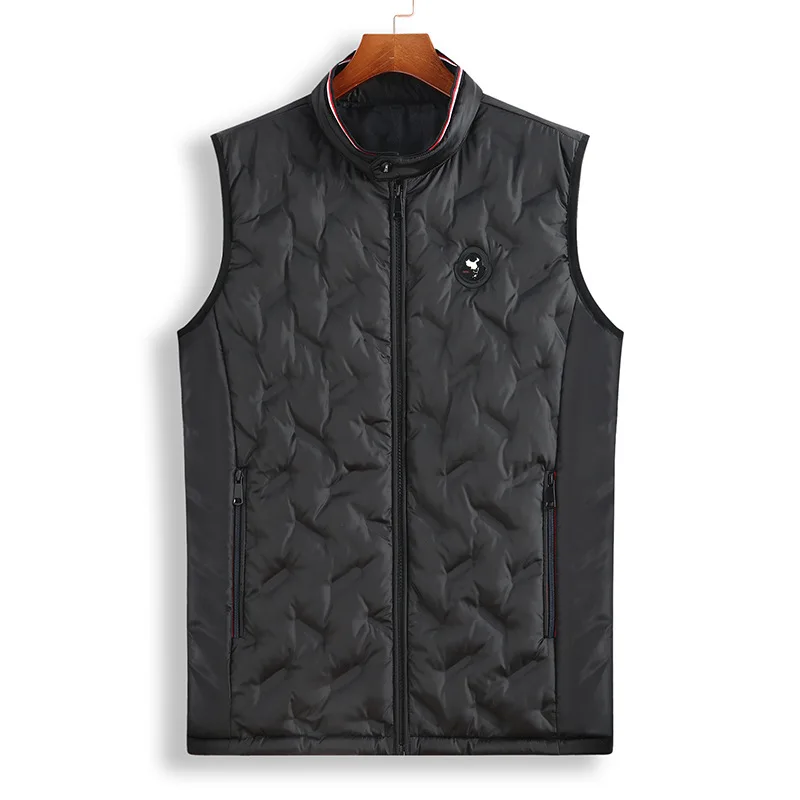 

Fat plus fat plus size autumn and winter fashion stand collar vest young and middle-aged men's casual cotton jacket fashion