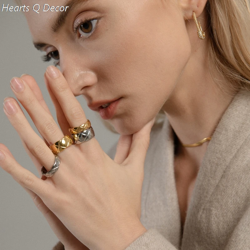 Титан Geo ремешки крест накрест с крупными камнями для женщин 361L из нержавеющей