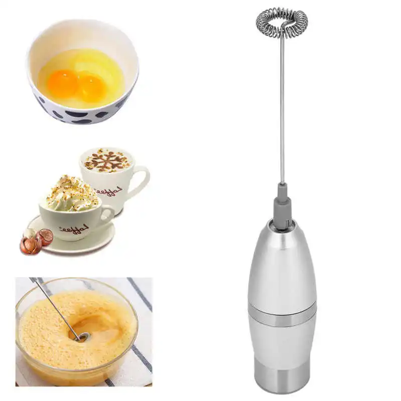 

Stainless Steel Electric Milk Frother Automatic Egg Beater with Glass Mixing Cup Whisk Mixer Convenient Kitchen Tools