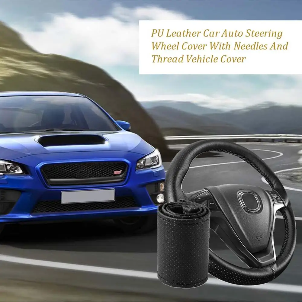 

Car Steering Wheel Braid Cover Soft Texture Car Covers With Needles And Thread Artificial Leather Car Styling Covers