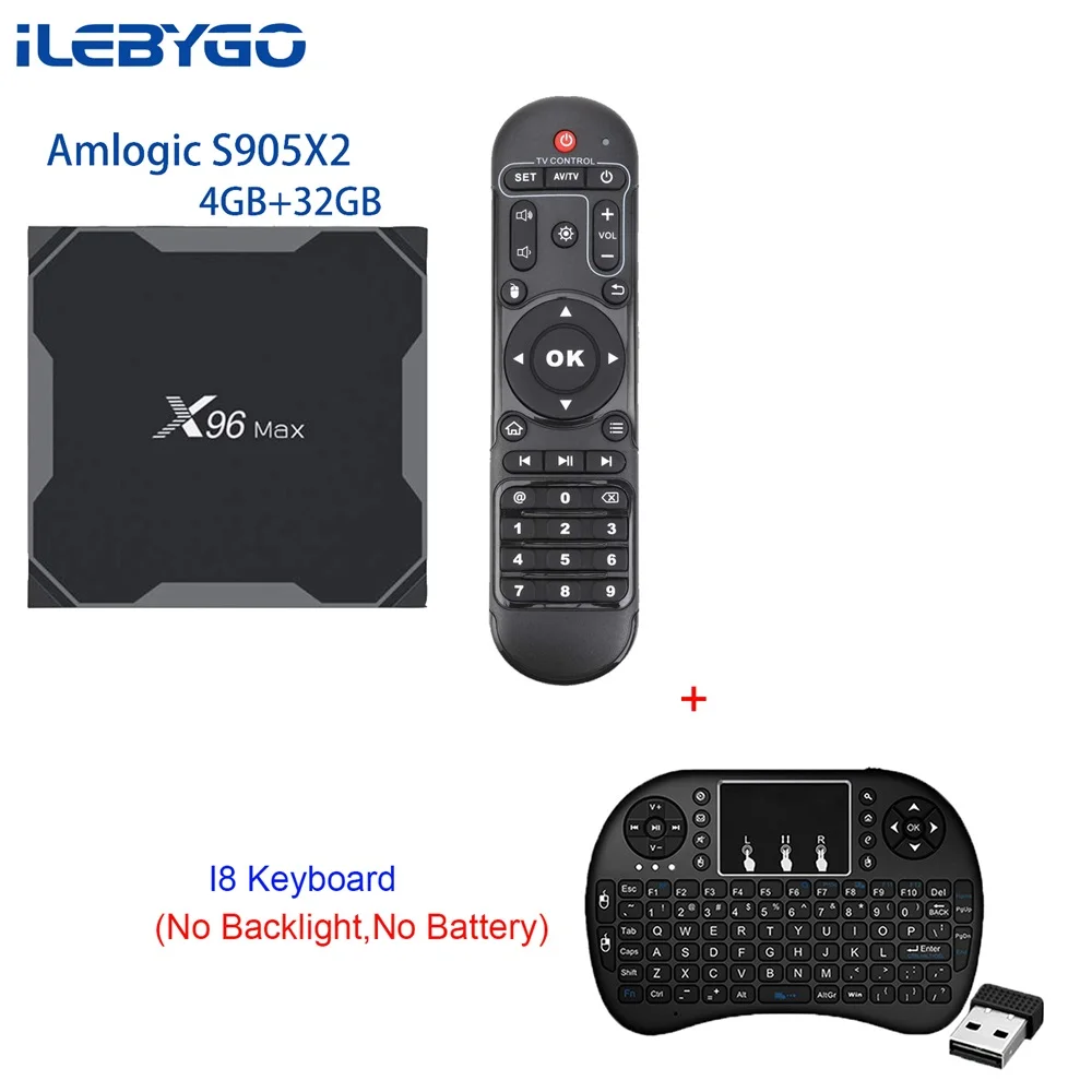 4GB 32GB I8N ILebygo X96 Max Android 8,1 умные телевизоры BOX Amlogic S905X2 4 ядра Гб 64 Декодер каналов кабельного телевидения 2,4 г и 5,8 Wi Fi BT 1000 м к media player - Цвет: 4GB 32GB I8N