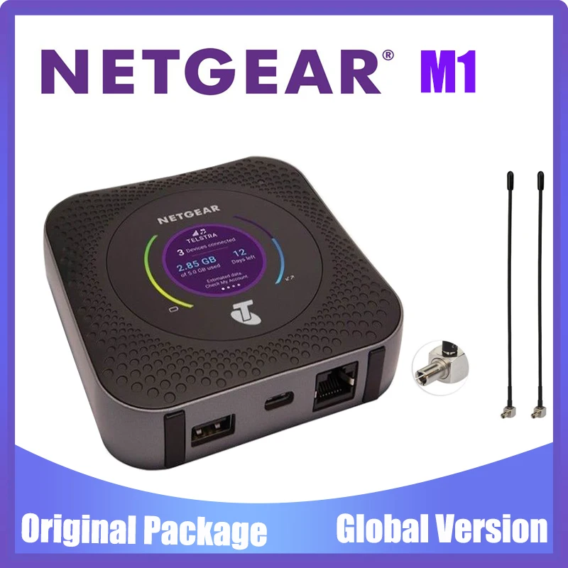 Unlocked Netgear Nighthawk M1 4GX Gigabit LTE Mobile Router 1000mbps WiFi Hotspot +2PCS Antennas