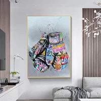 abstract graffiti boxing glove street art prints watercolour canvas artwork on wall painting picture for living room decoration