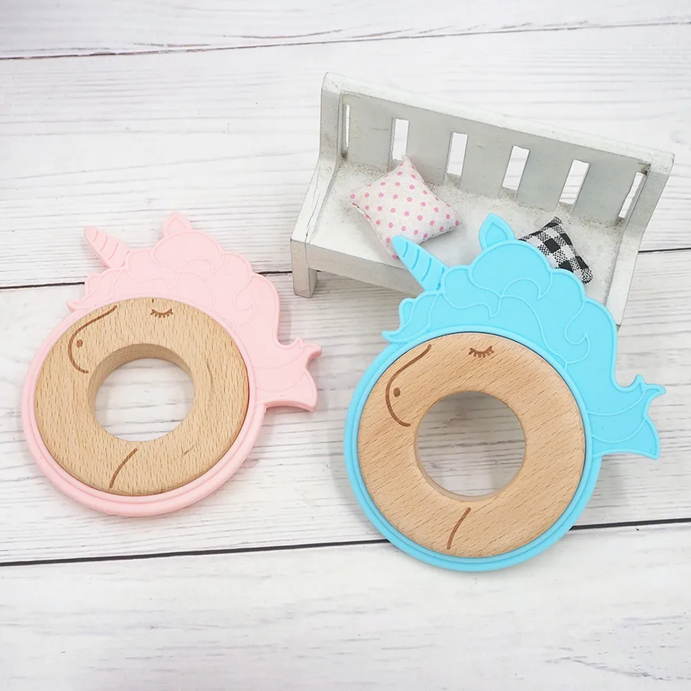 

10 шт., Силиконовые Прорезыватели для зубов в виде единорога