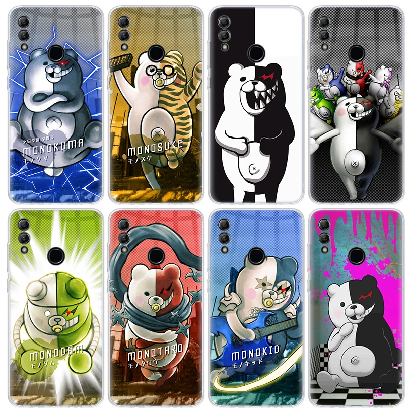 Cute Danganronpa Monokuma Monomi Phone Case For Huawei Y5 Y6 Y7 Y9S Honor 9 10 Lite 8A 8X 8S 9X P Smart Z 2019 7X 7A Soft TPU Ba