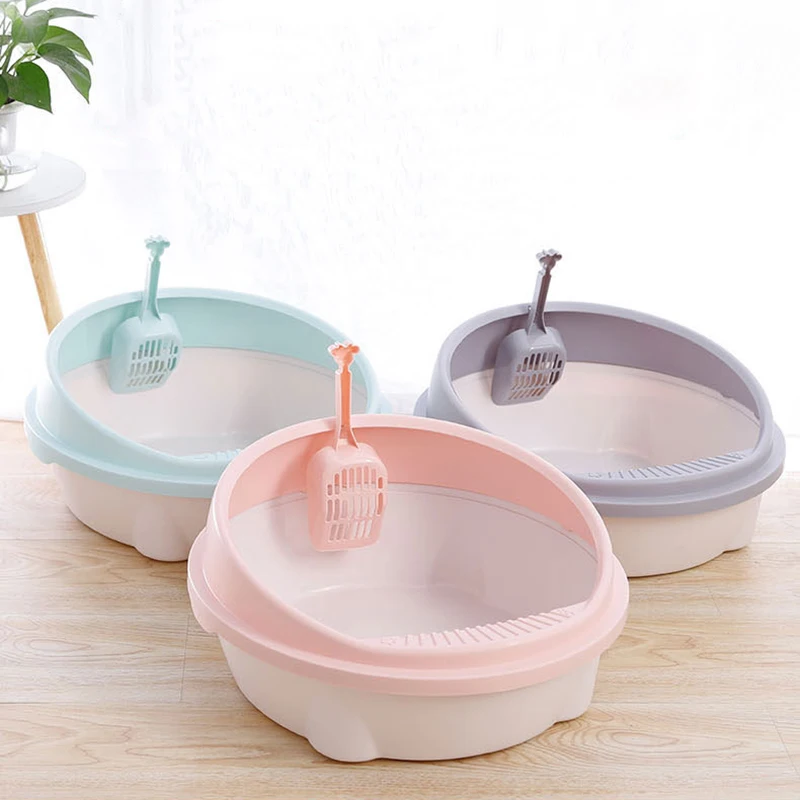 Новый полузакрытый кошачий Туалет большой пластиковый ящик для кошачьего