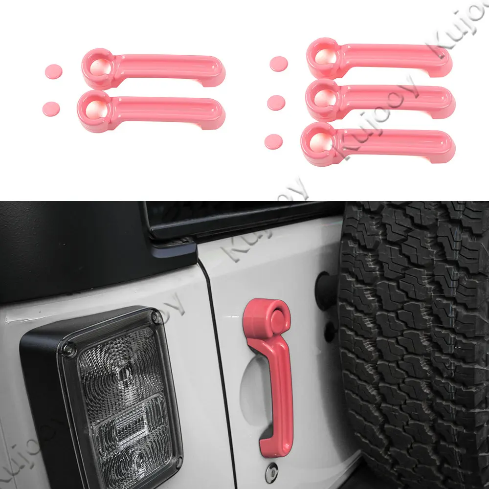 Розовая дверная ручка накладка наклейка для 4 дверей Jeep Wrangler 2007 2017 автомобильный