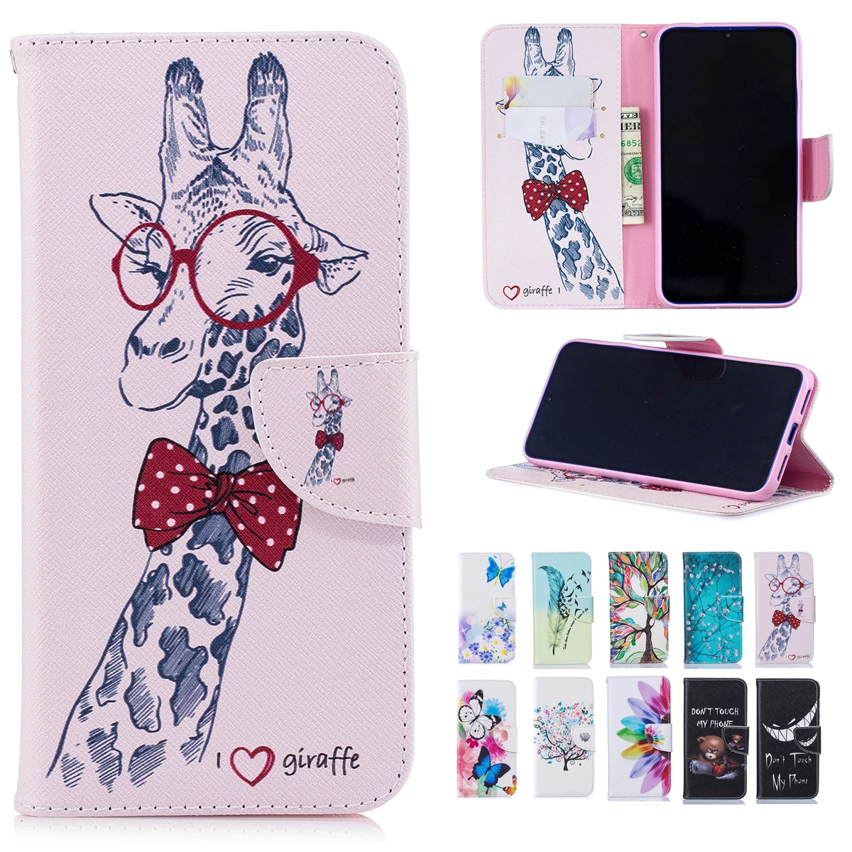 Чехол книжка K8 K10 2018 для LG G7 ThinQ Stylo 5 4 Q стилус цветок жираф сова Бабочка панда
