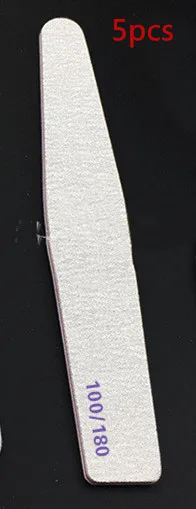 5pc Rhombic 5 шт./лот, Профессиональная пилочка для ногтей 100/180, полулунная наждачная бумага, шлифовальные блоки для ногтей, маникюр с полировкой, инструменты для ухода за ногтями, серый цвет - Цвет: 5pc Rhombic